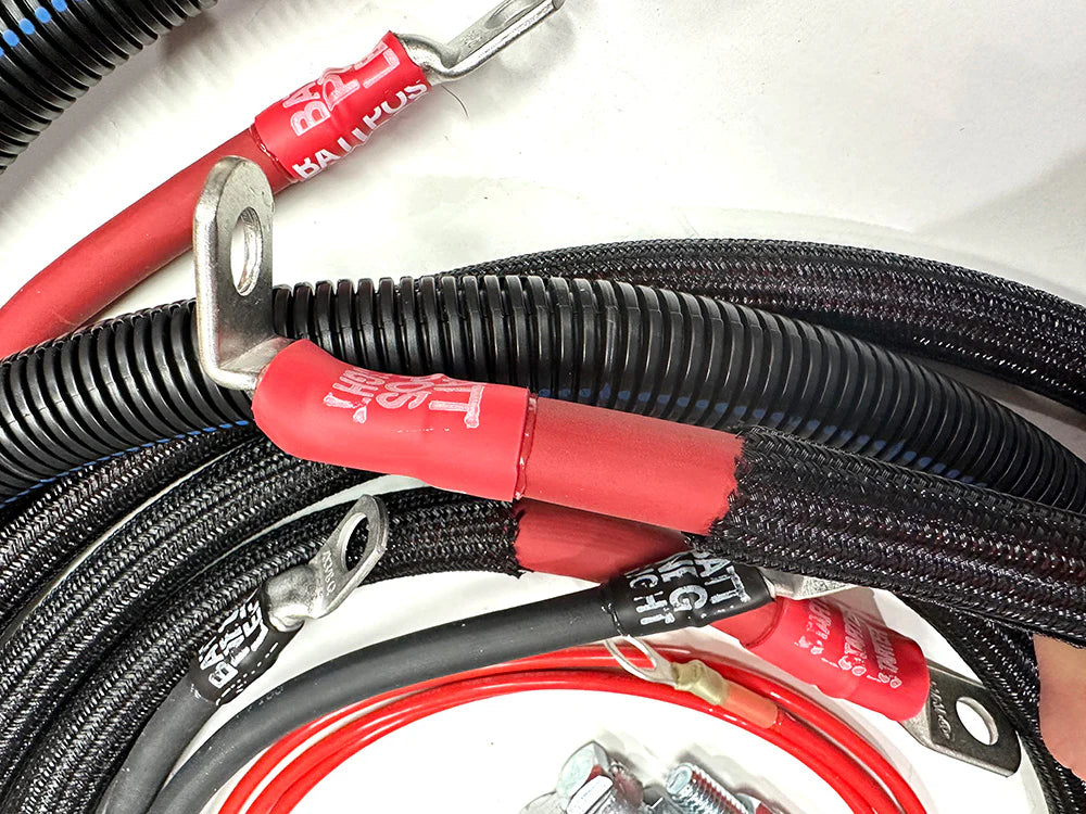 JEEPCABLES FORD-9903-2/0G-7.3DIESEL Battery Cable Kit- Straight (Denso or other high torque) | 1999-2003 Ford F250/F350 Powerstroke 7.3 Diesel
