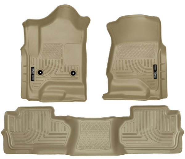 Husky 98243 Front & 2nd Seat Floor Liners | 2014-2019 GM Silverado/Sierra 1500/2500HD/3500HD