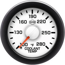 Isspro R14588 EV2 2-1/16 inch 100-280F Coolant Temperature Gauge - White Face Black Bezel | Universal