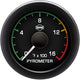 Isspro R16021 EV2 2-1/16 inch 0-1600F Pyrometer with Pre-Turbo Color-Band Gauge - Black Face Black Bezel | Universal