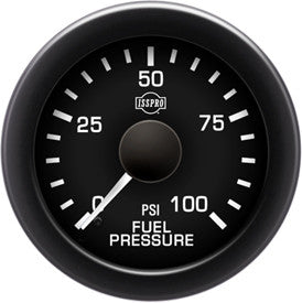 Isspro R16044 EV2 2-1/16 inch 0-100PSI Fuel Pressure Gauge - Black Face Black Bezel | Universal