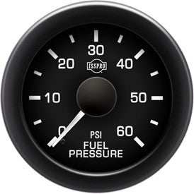 Isspro R16077 EV2 2-1/16 inch 0-60PSI Fuel Pressure Gauge - Black Face Black Bezel | Universal