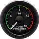 Isspro R16092 EV2 2-1/16 inch 0-1600F Pyrometer #2 with Post-Turbo Color-Band Gauge - Black Face Black Bezel | Universal