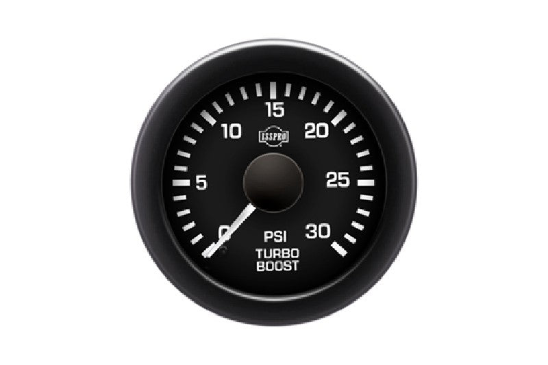 Isspro R16133 EV2 2-1/16 inch 0-30PSI Turbo Boost Gauge Kit - Black Face Black Bezel | Universal