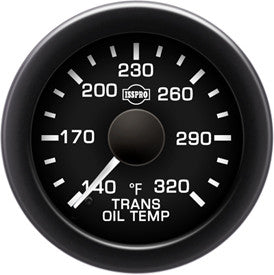 Isspro R16566 EV2 2-1/16 inch 140-320F Trans Oil Temperature Gauge - Black Face Black Bezel | Universal