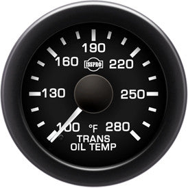 Isspro R16599 EV2 2-1/16 inch 100-280F Trans Oil Temperature Gauge - Black Face Black Bezel | Universal