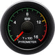 Isspro R17021 EV2 2-1/16 inch 0-1600F Pyrometer w/ Pre-Turbo Color-Band Gauge - Black Face Black Bezel | Universal