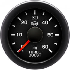 Isspro R17566 EV2 2-1/16 inch 140-320F Trans Oil Temperature Gauge - Black Face Black Bezel Green LED | Universal