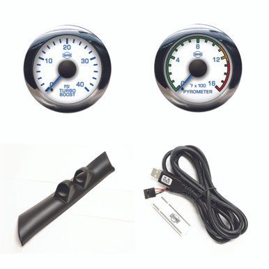 Isspro R50013 EV2 3 Gauge Kit - Pyro-Boost-Trans Temp - Black Face Black Bezel | 1994-1997 Dodge RAM 2500/3500 5.9L Cummins