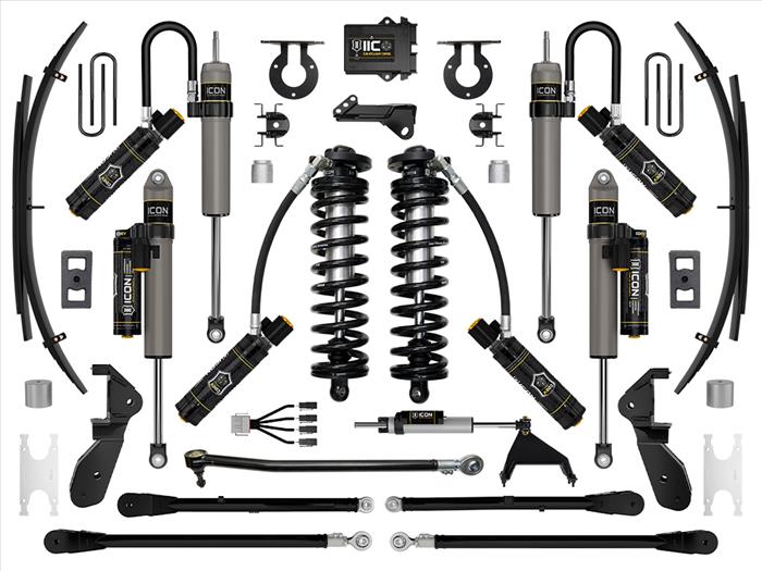 ICON K63207L 2.5-3" Lift Stage 7 Coilover Conversion System with 4-Link/Expansion Packs | 2023-2025 Ford F250/F350 Super Duty 4WD