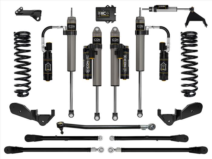 ICON K65918 2.5" Lift Stage 6 Suspension System w/ 4-Link | 2023-2025 Ford F250/F350 Super Duty 4WD