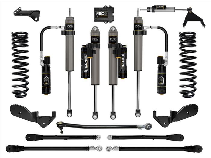 ICON K65919 2.5" Lift Stage 6 Suspension System w/ 4-Link | 2023-2025 Ford F250/F350 4WD Gas
