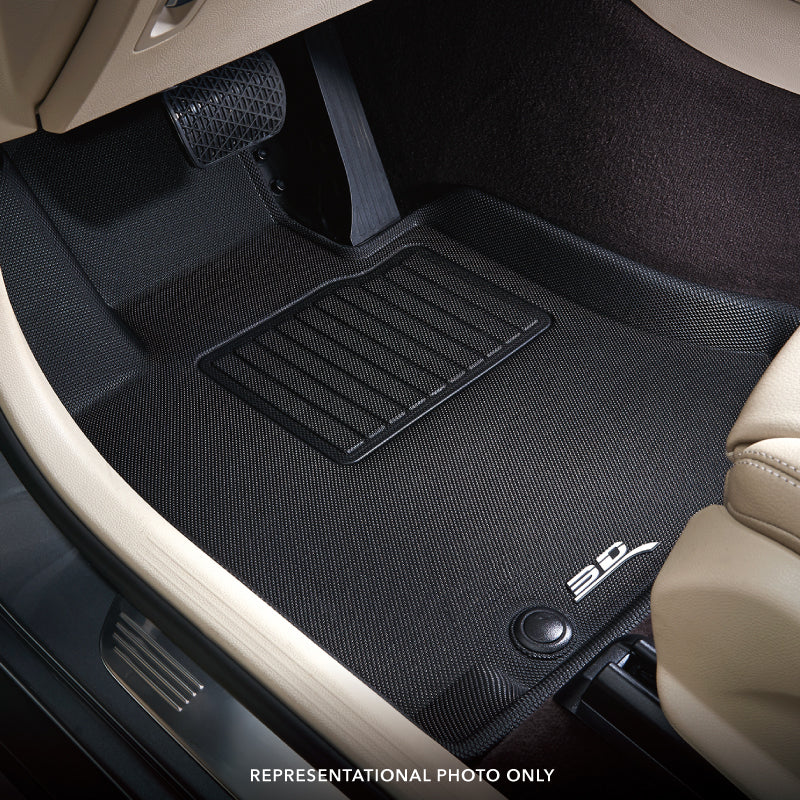 3DM L1FR10701509 Kagu Black Floor Mats Set | 2017-2024 Ford F250/F350 Super Duty Crew Cab w/ Front Bench Seats