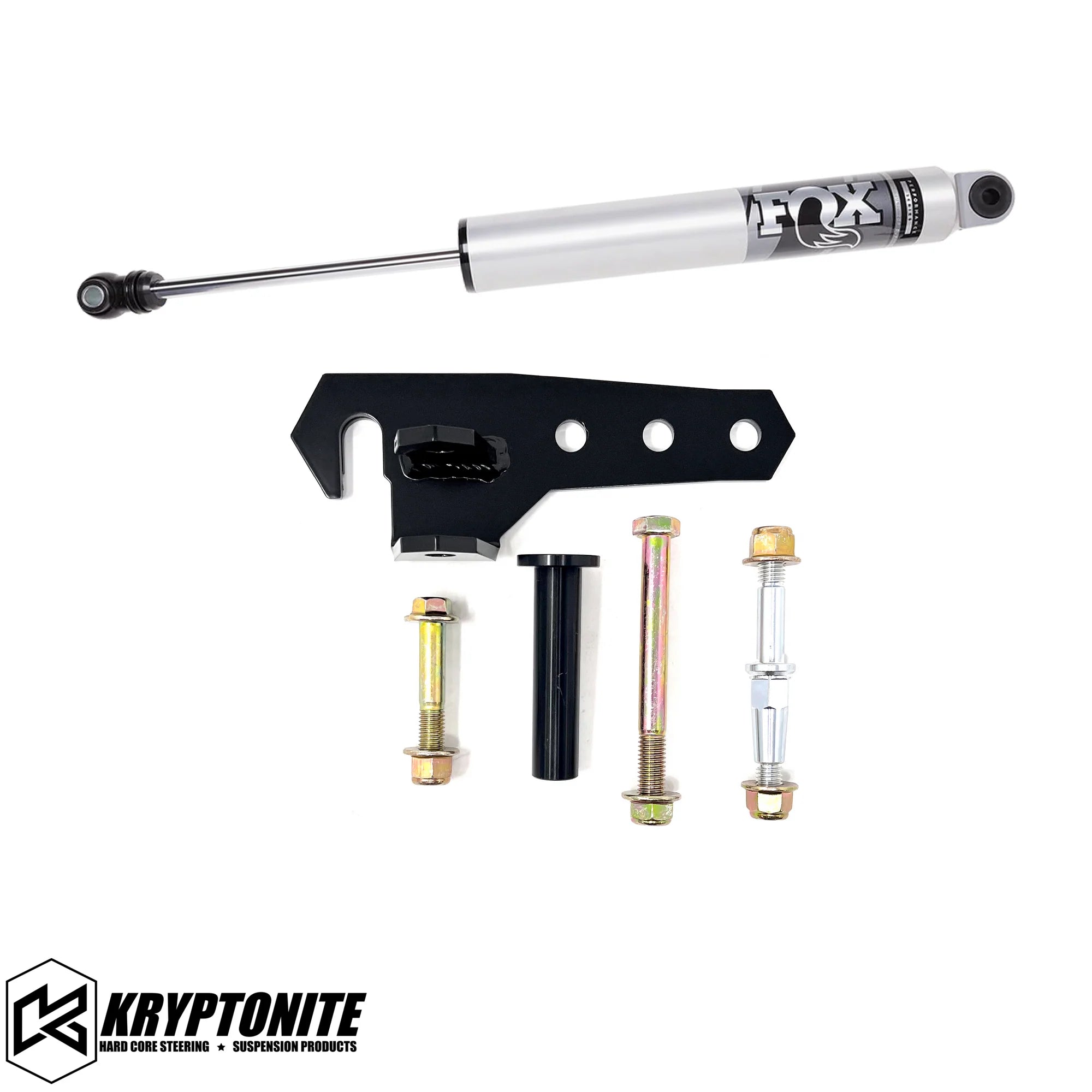 Kryptonite KRSS15FOX Bolt-On FOX Steering Stabilizer Bracket Kit | 2015-2025 GM 2500HD/3500HD