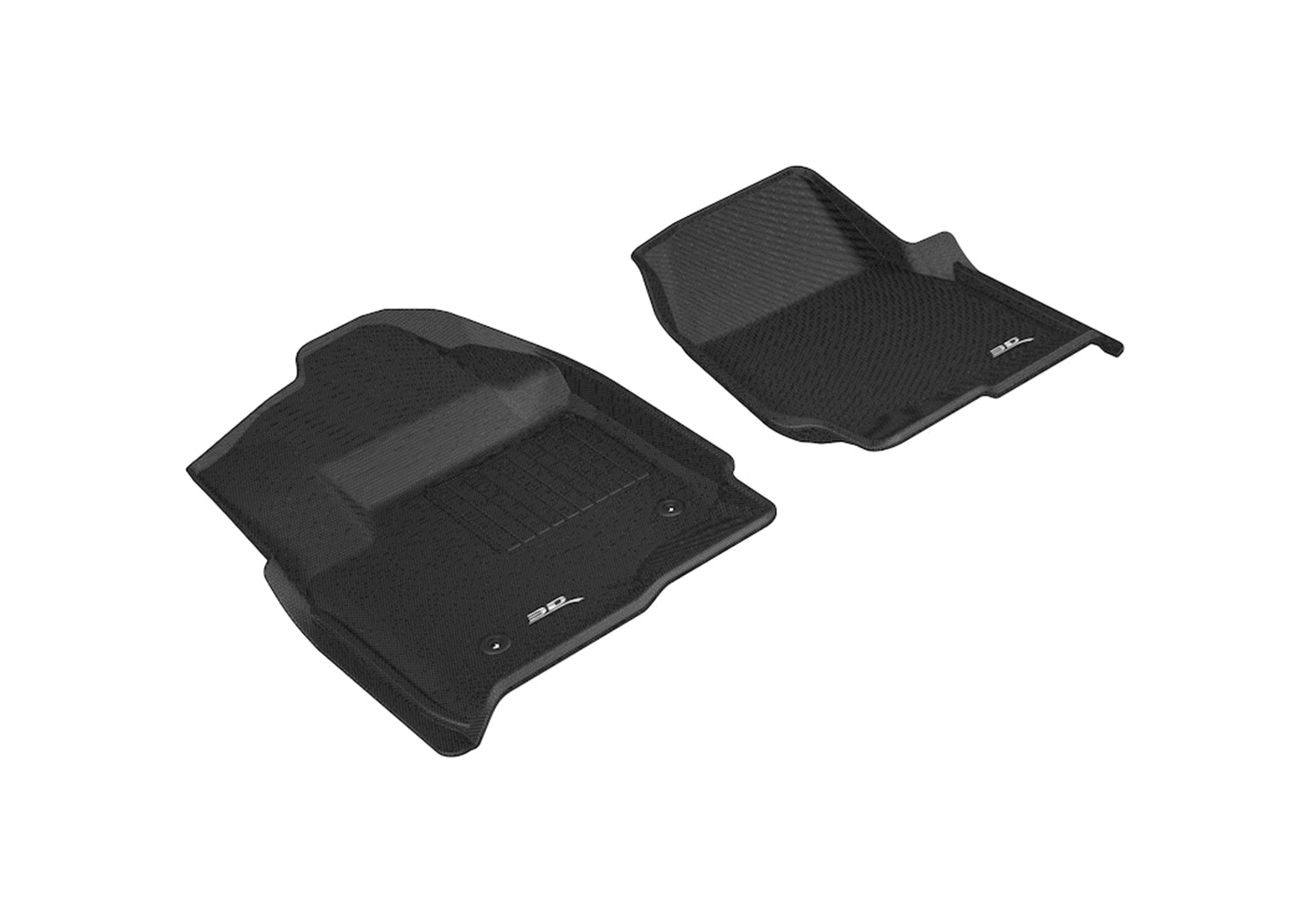 3DM L1FR10711509 Kagu Black Front Floor Mats | 2017-2024 Ford F250/F350/F450