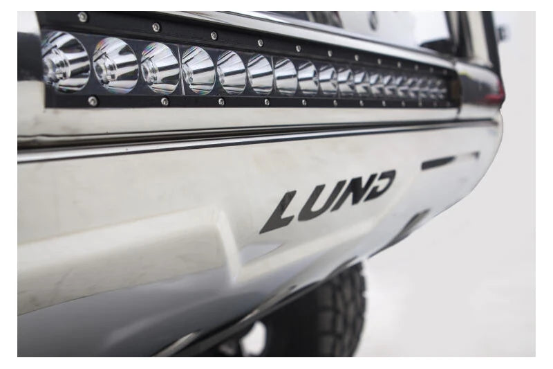 Lund 47021203 3.5 inch Stainless Steel Oval Bull Bar | 2011-2019 GM Silverado/Sierra 2500HD/3500HD