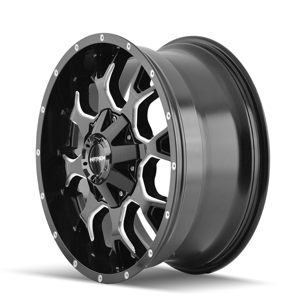 Mayhem Wheels 18x9 Warrior Milled Gloss Black - 18mm Offset Wheel | 2011-2026 GM Sierra/Silverado 2500HD/3500HD