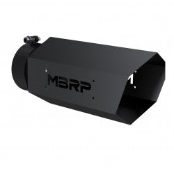 MBRP T5167BLK 4 inch Hexagon Shaped 16 inch Assembled Black Series Exhaust Tip | Universal