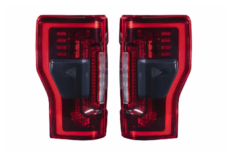 Morimoto LF351 XB LED Tail Lights Pair - Red | 2017-2022 Ford F250/F350
