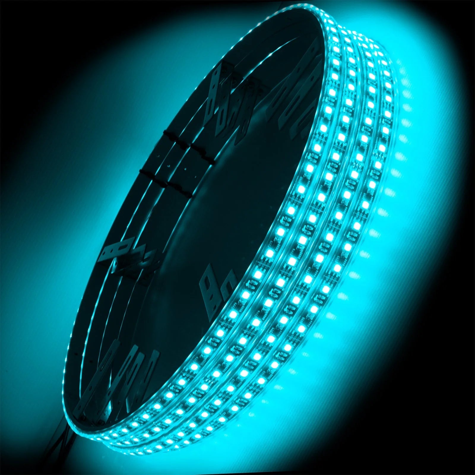 Oracle 4215-010 Single Row Aqua LED Wheel Rings | Universal