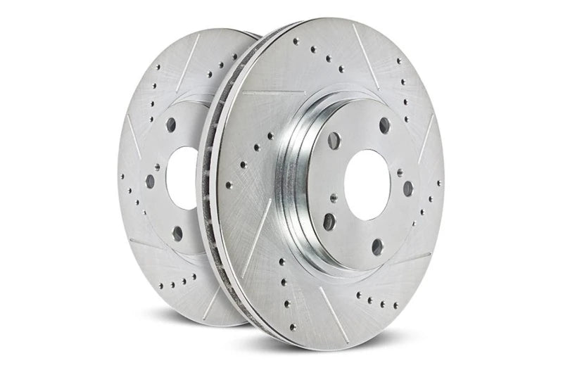 PowerStop AR82155XPR Evolution Drilled & Slotted Zinc Plated Rotors - Rear | 2011-2025 GM Silverado/Sierra 2500HD/3500HD