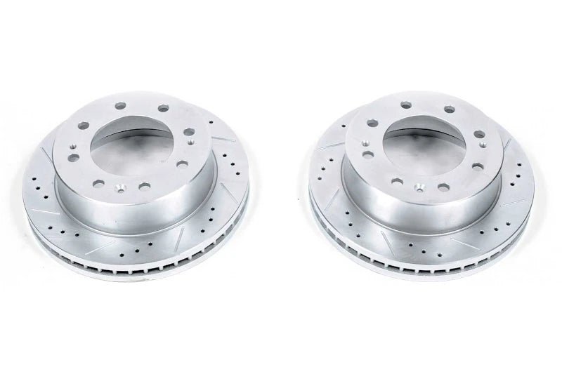 PowerStop AR82155XPR Evolution Drilled & Slotted Zinc Plated Rotors - Rear | 2011-2025 GM Silverado/Sierra 2500HD/3500HD