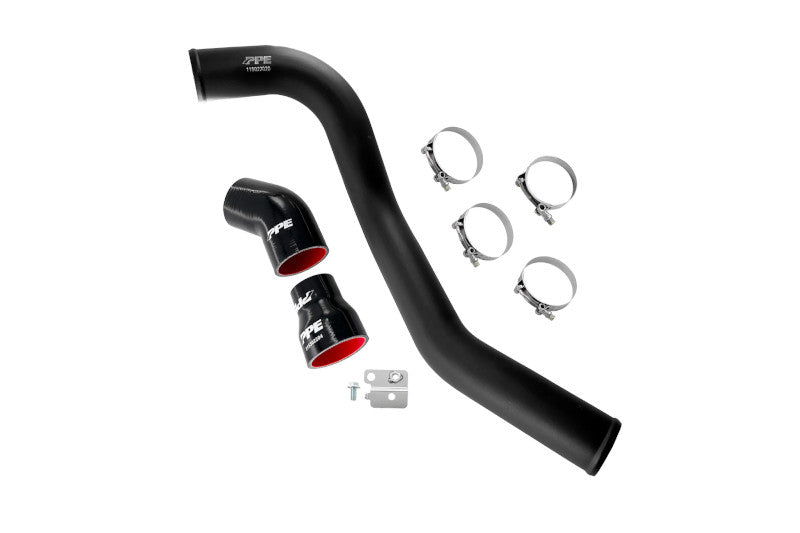 PPE 115022020 3 inch Black Stainless Steel Hot Side Intercooler Charge Pipe | 2004.5-2010 GM Silverado/Sierra 2500HD/3500HD 6.6L Duramax