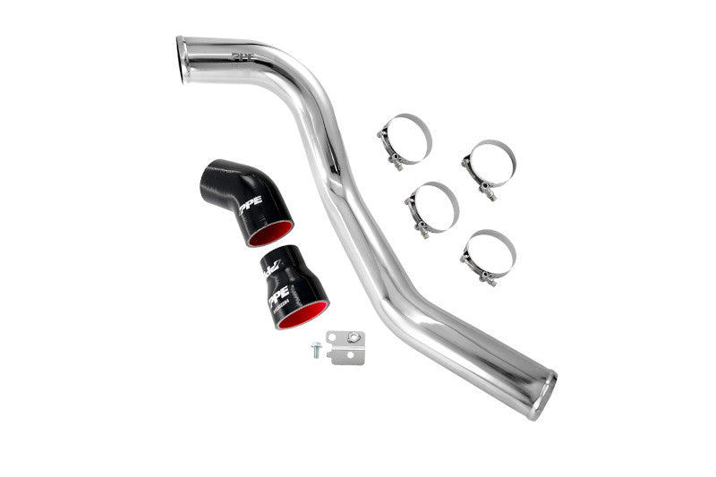 PPE 115022030 3 inch Polished Stainless Steel Hot Side Intercooler Charge Pipe | 2004.5-2010 GM Silverado/Sierra 2500HD/3500HD 6.6L Duramax