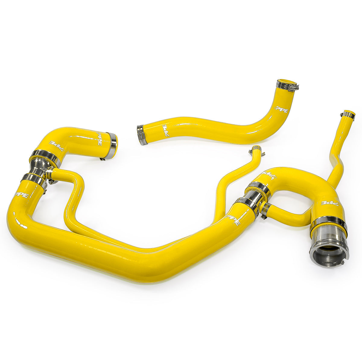 PPE 119024200 Upper & Lower Coolant Hose Kit - Yellow | 2006-2010 GM Silverado/Sierra 2500HD/3500HD 6.6L Duramax