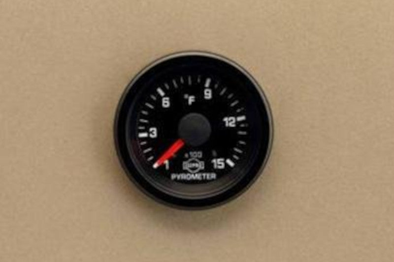 Isspro R3607GR EV2 2-1/16 inch 0-1500F Pyrometer Gauge - Black Face Black Bezel | Universal
