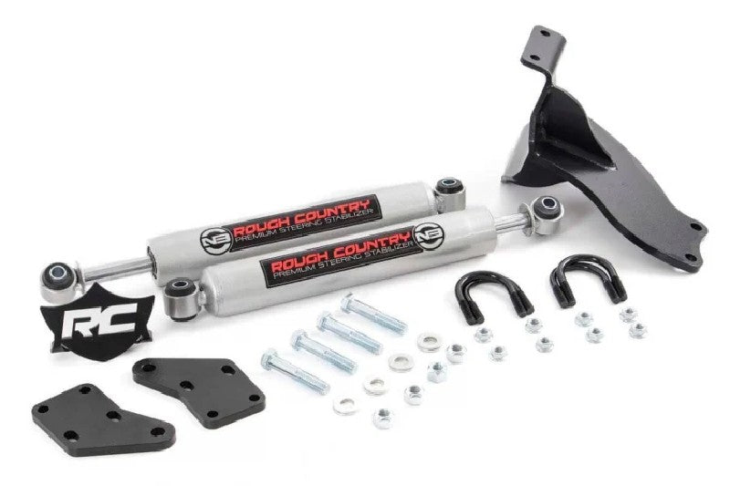 Rough Country 8749430 Dual Steering Stabilizer | 2014-2019 RAM 2500/3500 6.7L Cummins