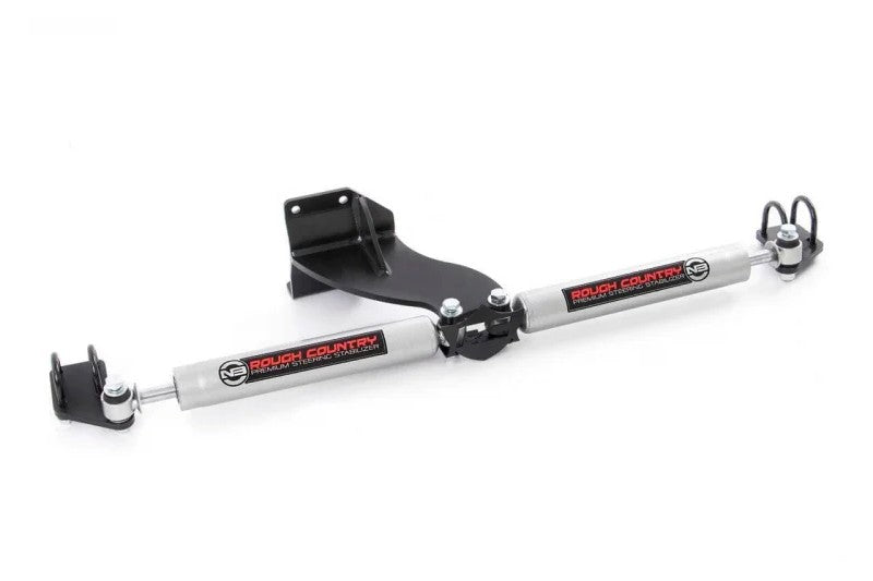 Rough Country 8749430 Dual Steering Stabilizer | 2014-2019 RAM 2500/3500 6.7L Cummins