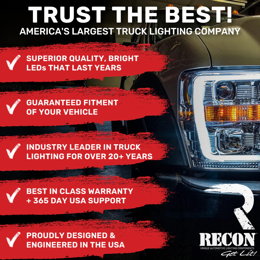 Recon 264142AM 5 Piece Amber Cab Lights Lens | 1999-2016 Ford F250/F350/F450/F550/F650 Super Duty