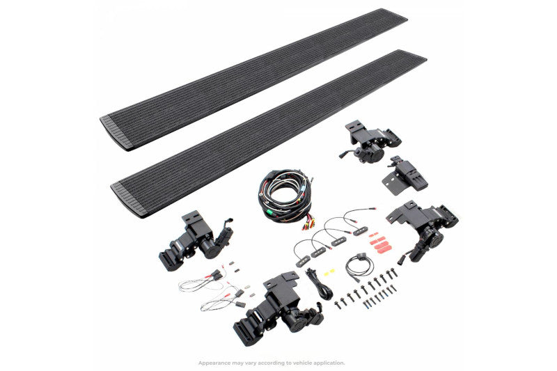 Go Rhino 20404280T E1 Electric Running Board Kit (Bedliner) | 2015-2019 GM Silverado/Sierra 2500HD/3500HD Extended Cab