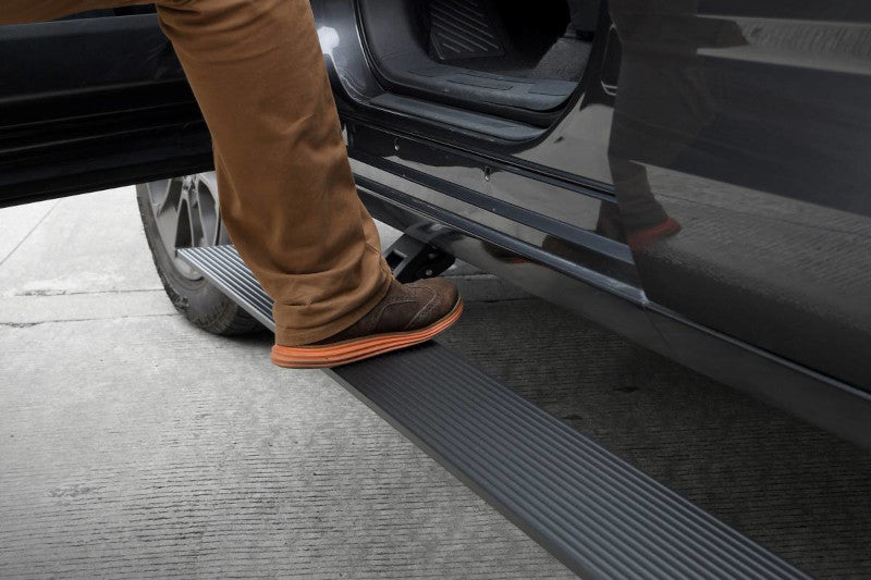 Go Rhino 20404280T E1 Electric Running Board Kit (Bedliner) | 2015-2019 GM Silverado/Sierra 2500HD/3500HD Extended Cab