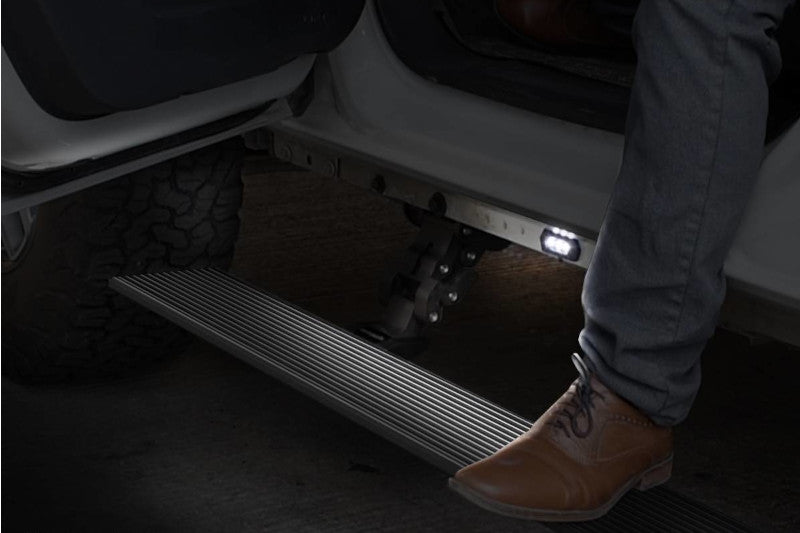 Go Rhino 20404280T E1 Electric Running Board Kit (Bedliner) | 2015-2019 GM Silverado/Sierra 2500HD/3500HD Extended Cab