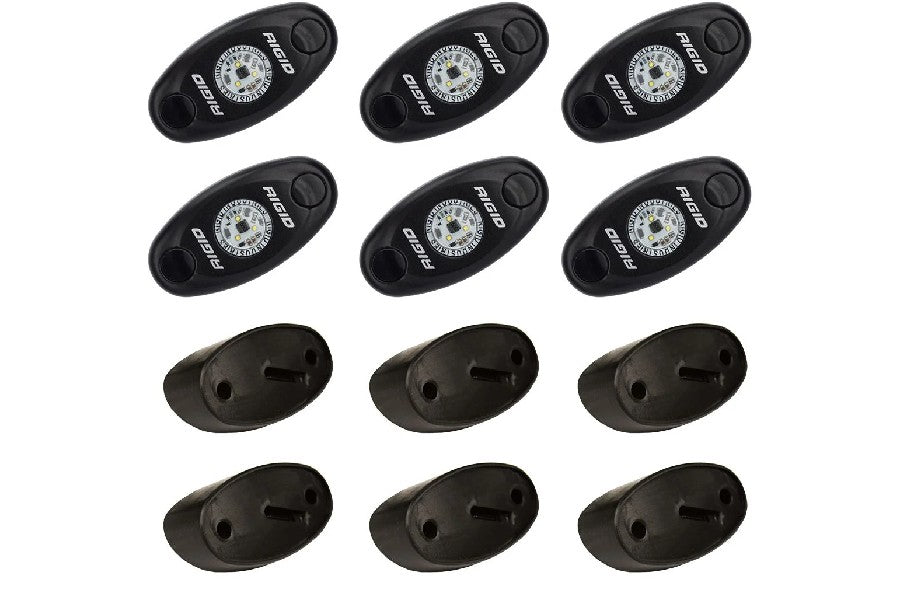 Rigid 400253 A-Series High-Power Cool White Rock Lights Set of 6 | Universal