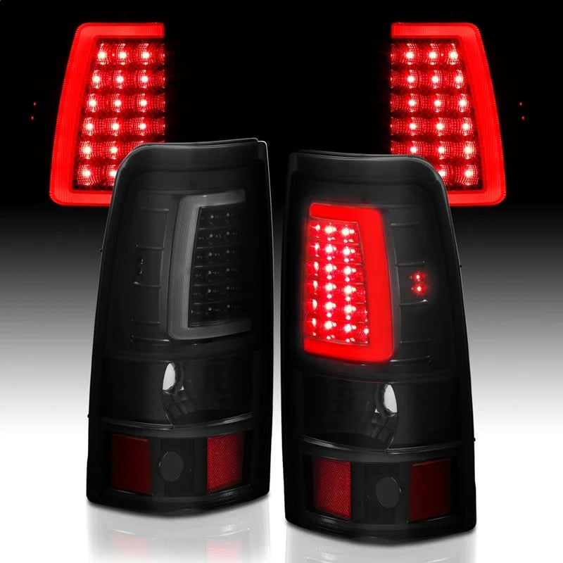 ANZO 311334 Black Smoke Plank Style LED Tail Lights | 2003-2007 GM Chevrolet Silverado 2500HD/3500HD
