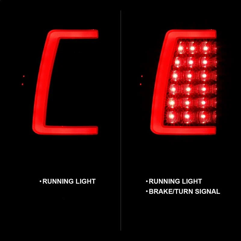 ANZO 311334 Black Smoke Plank Style LED Tail Lights | 2003-2007 GM Chevrolet Silverado 2500HD/3500HD