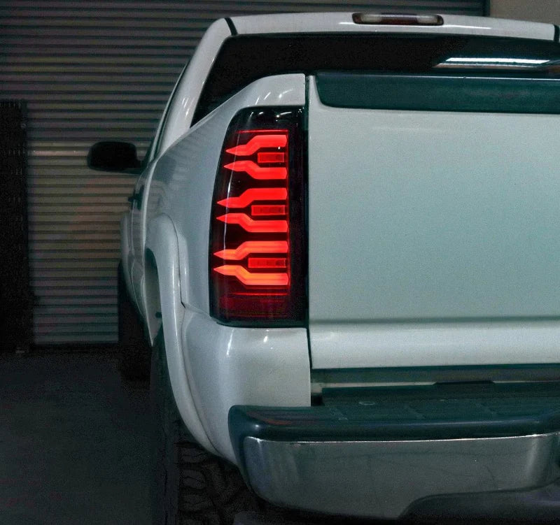 AlphaRex 620080 LUXX Series Black LED Tail Lights | 2007-2014 GM Chevrolet Silverado 2500HD/3500HD