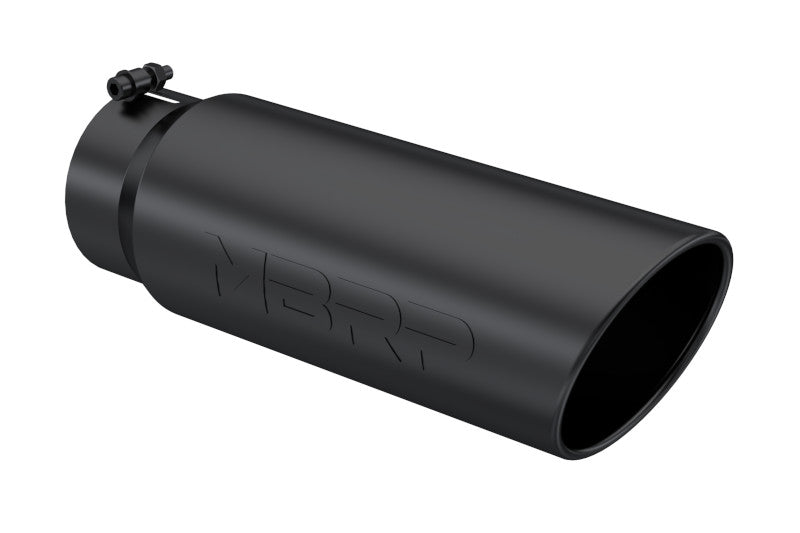 MBRP T5125BLK 6 inch OD Angled Rolled End 5 inch Inlet 18 inch Length Exhaust Tip - Black | Universal
