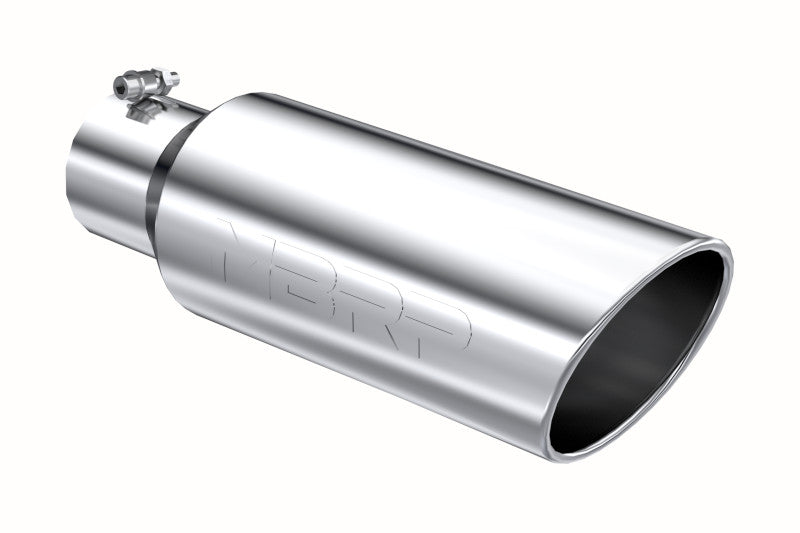 MBRP T5130 6 inch OD Angled Rolled End 4 inch Inlet 18 inch Length Exhaust Tip - T304 Stainless Steel | Universal