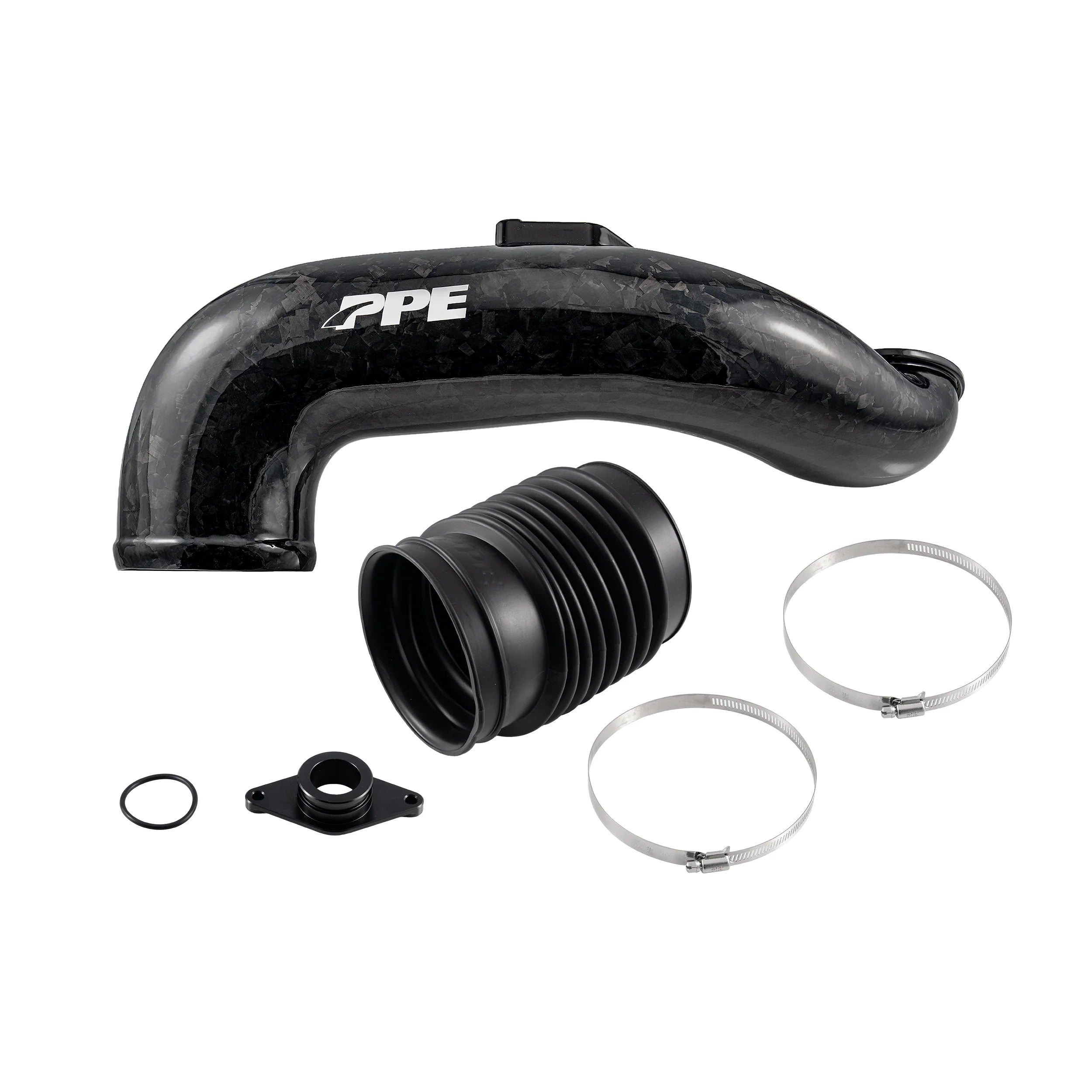 PPE 115005070 Zilla Carbon Fiber Turbo Inlet Upgrade Kit (Carbon Forged) | 2011-2016 GM Sierra/Silverado 2500HD/3500HD 6.6L Duramax LML