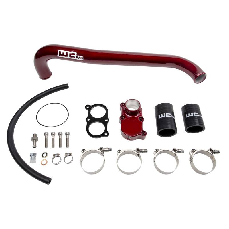 Wehrli 100405 Top Outlet Billet Thermostat Housing and Upper Coolant Pipe Kit | 2001-2005 GM Silverado/Sierra 2500HD/3500HD 6.6L Duramax
