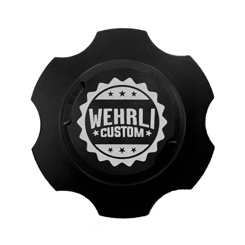 Wehrli 100443 Black Anodized Billet Oil Fill Tube Cap | 2001-2023 GM Silverado/Sierra 2500HD/3500HD 6.6L Duramax