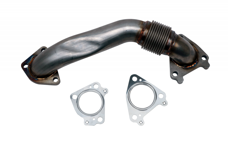Wehrli 100654 2 inch Stainless Passenger Up Pipe with Gaskets (Single Turbo) | 2001-2004 GM Silverado/Sierra 2500HD/3500HD 6.6L Duramax LB7
