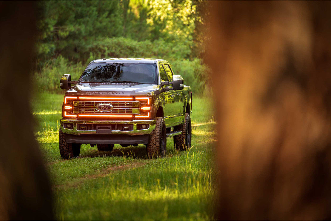 Morimoto XBG08 XBG LED DRL Grill Chrome Finish, Amber DRL | 2017-2019 Ford F250/F350/F450