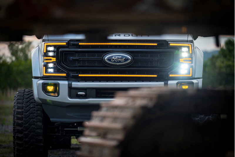 Morimoto XBG11 XBG LED DRL Grille - Paintable Black, Amber DRL | 2020-2022 Ford F250/F350