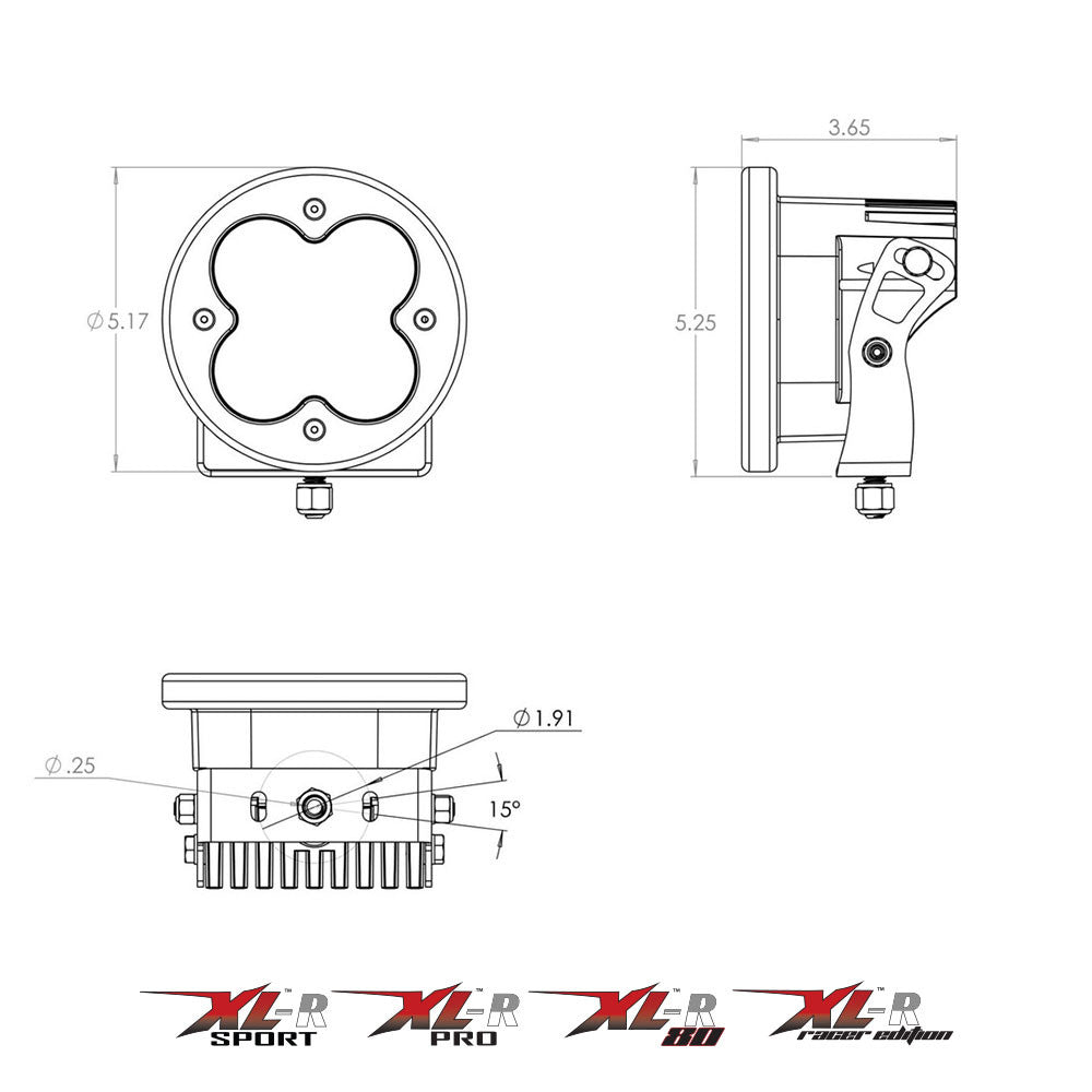 Baja Designs 767803 LED Light Pods Driving Combo Pattern Pair XL R 80 Series | Universal