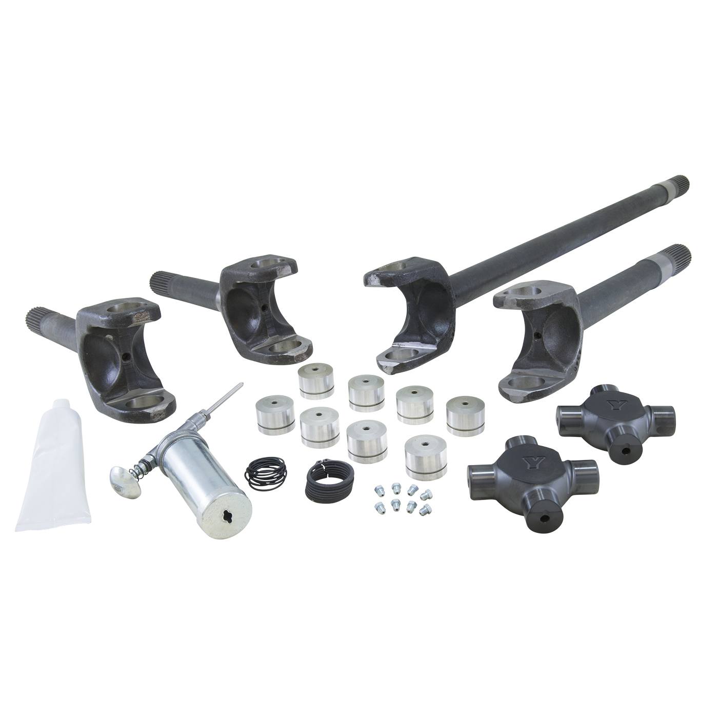 Yukon YAW26016 Front 4340 Chrome-Moly replacement axle Kit for Dana 60 Axle with 35 Splines with Super Joints | 1985-1988 F350